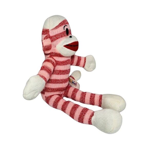 Pink Stripe MAXX THE SOCK MONKEY Bendable Plush Stuffed Animal 14" Street Player - Picture 3 of 6